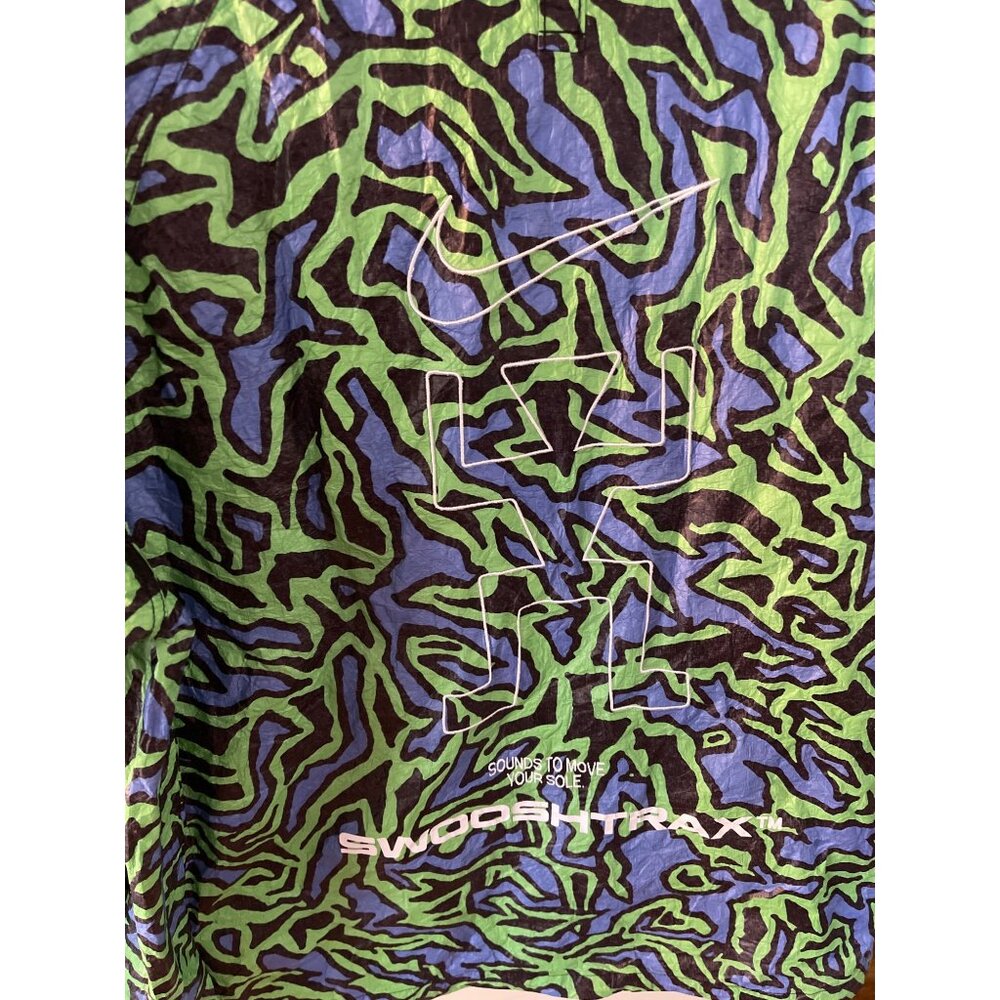 Nike Repeat Windbreaker SwooshTrax Pullover Jacket M Green Blue Abstract Print T - Picture 4 of 10
